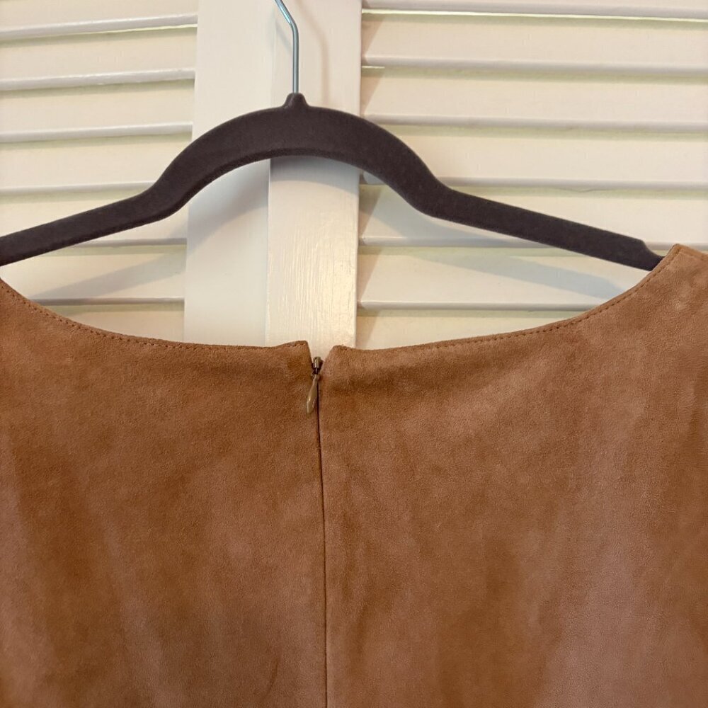 Talbots suede tank shell top XL camel tan brown *has flaw* - Picture 8 of 9